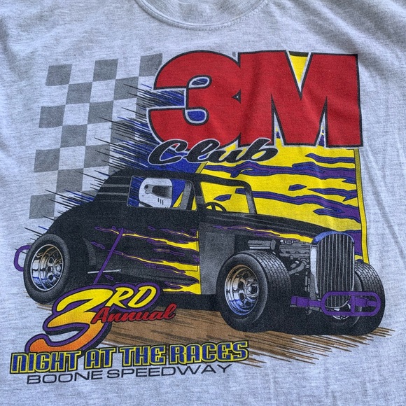 Vintage 90s-00s 3M 3rd Annual Night at the Race Boone Speedway T-shirt Size XL - Picture 6 of 6